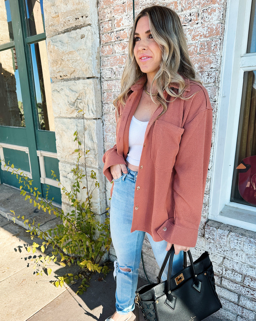 Out and About Rib Knit Shacket