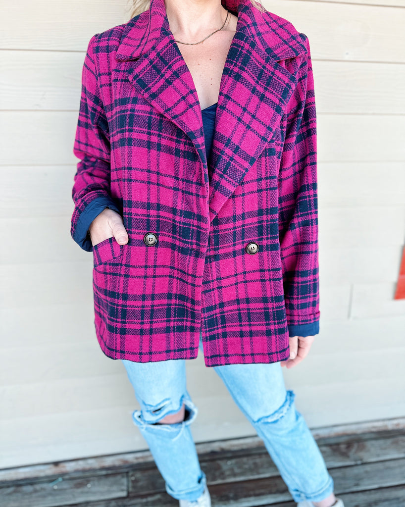 Uptown Girl Plaid Coat