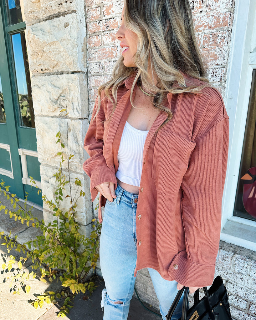 Out and About Rib Knit Shacket