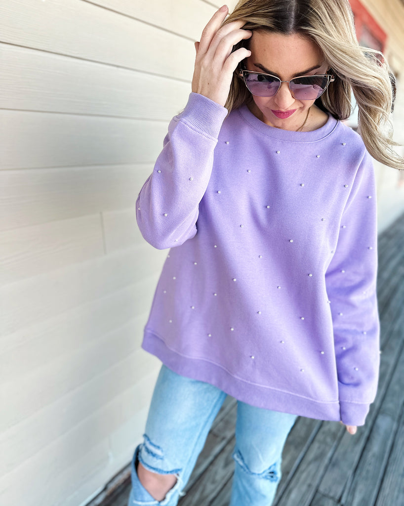 Don't Look Back Pearl Detail Pullover