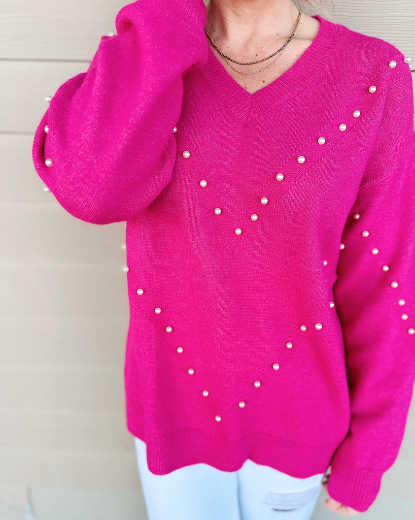All The Glam Pearl Detail Sweater